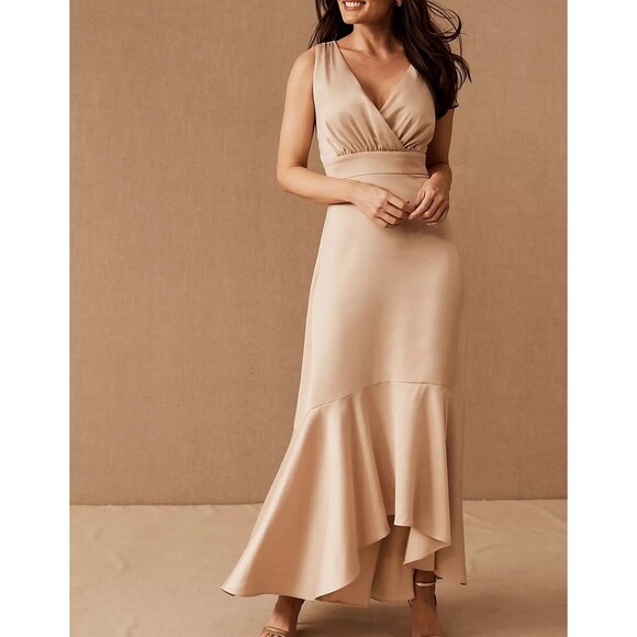 Anthropologie Dresses & Skirts - BHLDN Dress Size 4 Fairbanks Satin Anthropologie Formal Midi Maxi